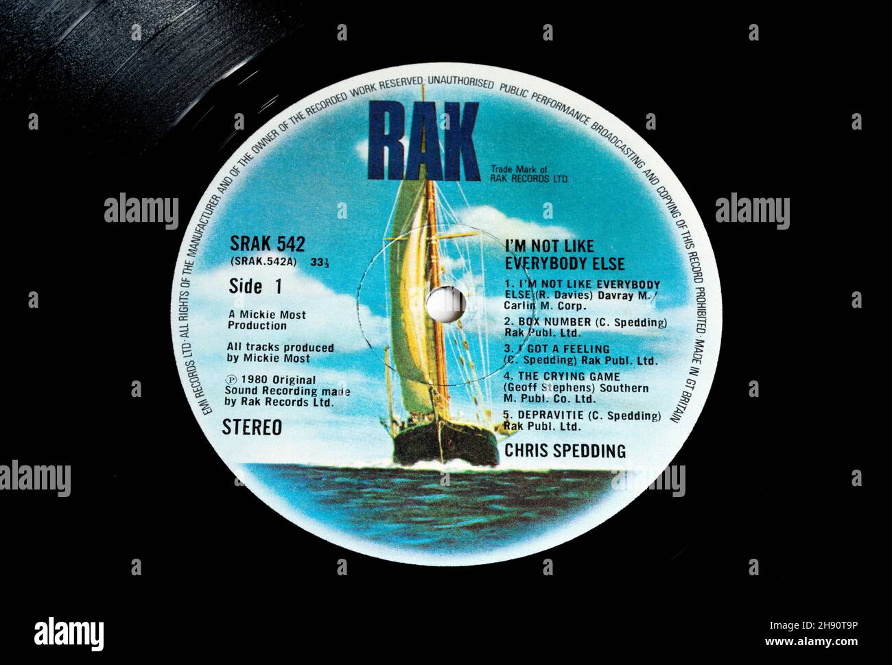 Chris Spedding. I`m not like everybody else, vinyl album. Stock Photo